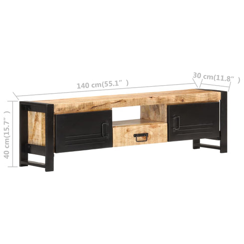 Rustika Rowe -  TV Cabinet 140x30x40 cm Rough Mango Wood